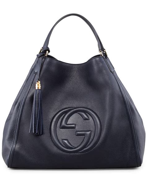 blue leather gucci bag|gucci handbags black leather small.